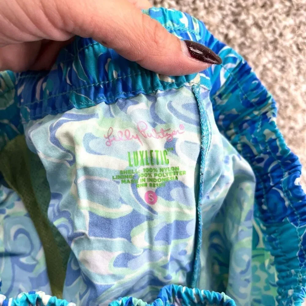 Lilly Pulitzer Shorts Women’s‎ Small Luxletic Run Around Blue Nylon Athletic